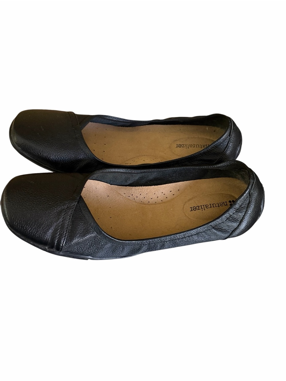 Naturalizer Creston Black Leather Slip-On Ballet Flats Women's Size 8.5 W